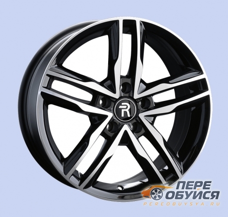 Диски Replica Audi 34, цвет Черный с серебристой лицевой поверхн.