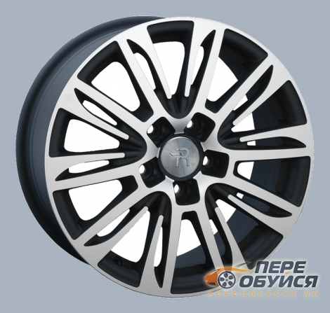 Диски Replica Audi 49, цвет Черный матовый с серебристой лицевой поверхн.